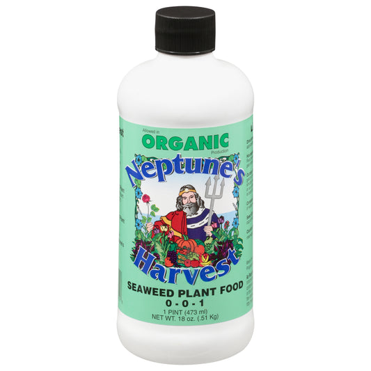 Fertilizante de algas marinas Neptune's Harvest, etiqueta verde, 16 oz