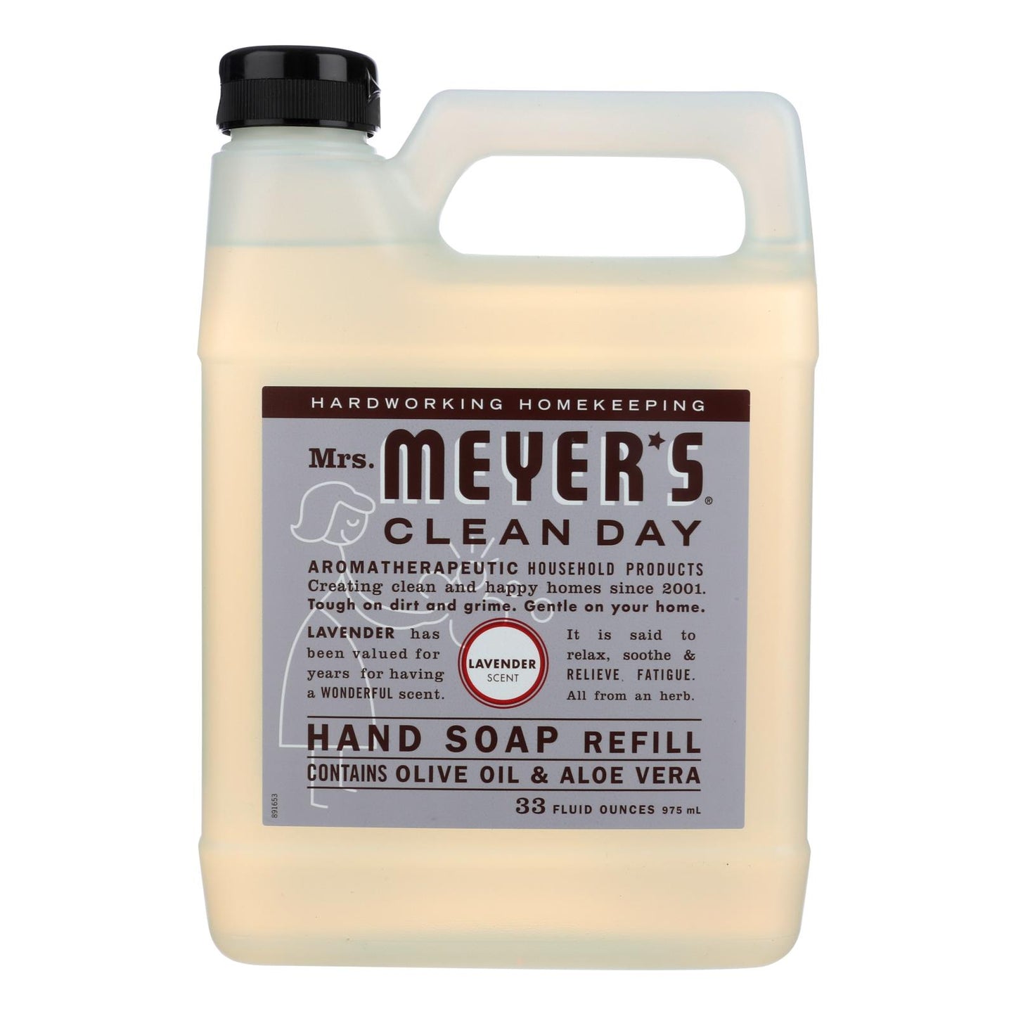 Mrs. Meyer's Clean Day - Repuesto de jabón líquido para manos - Lavanda - Caja de 6 - 33 fl oz.