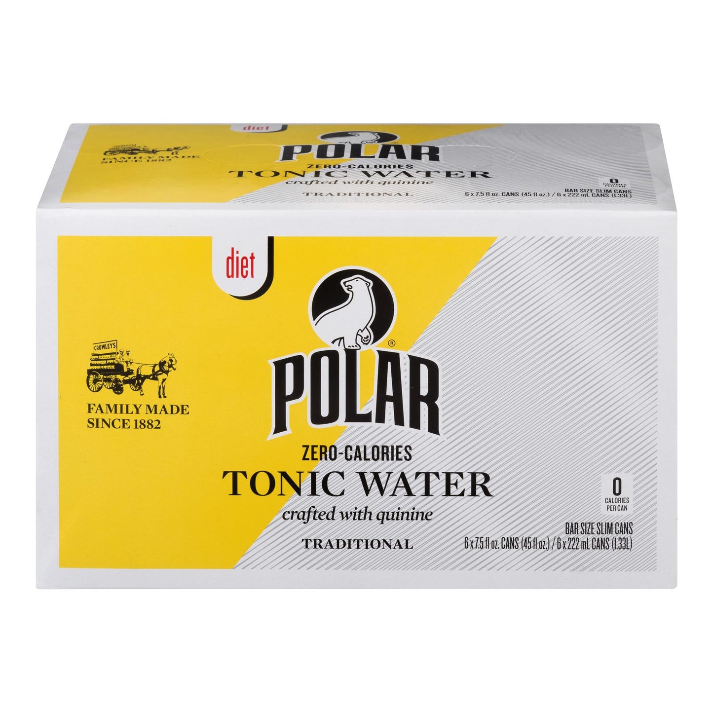 Bebidas Polares - Agua tónica dietética, paquete de 6, caja de 4, 6/7,5 Fz