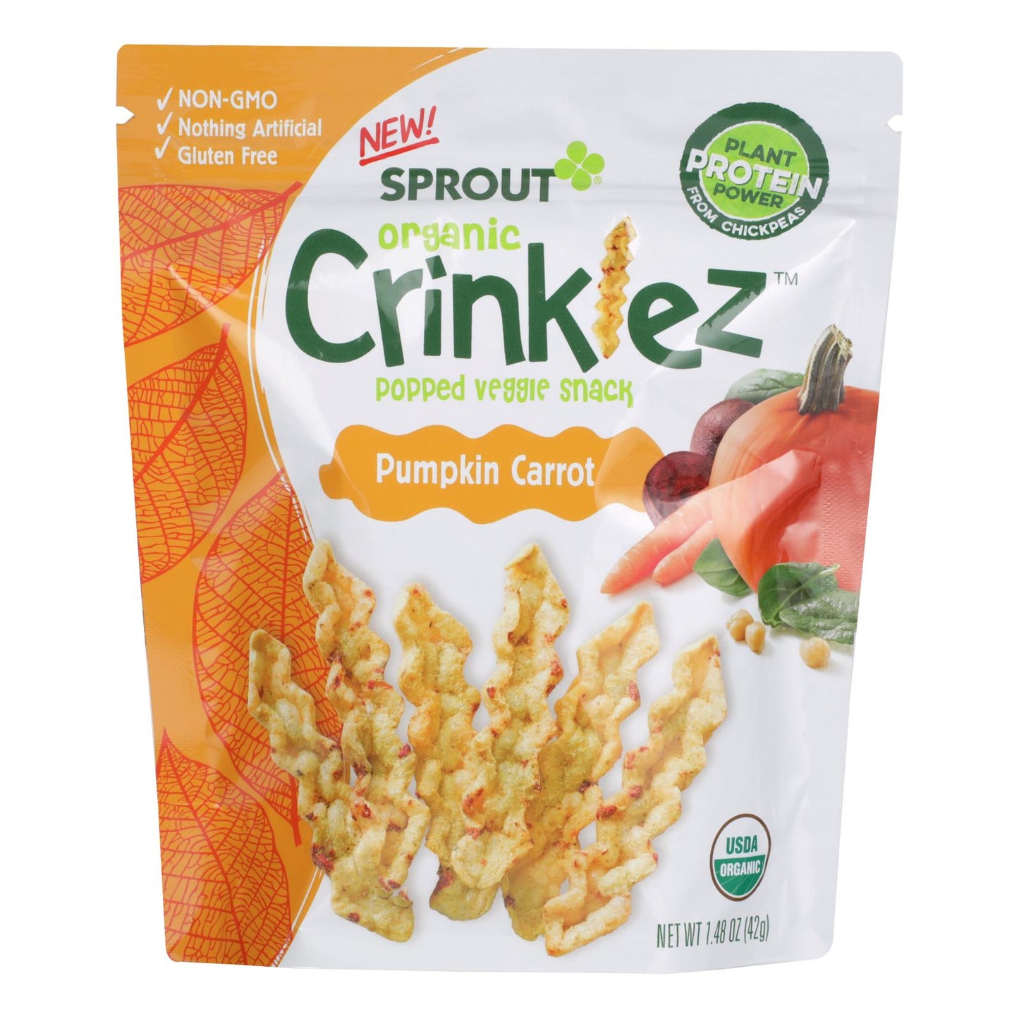 Sprout - Crinklez Pumpkin Zanahoria - Caja de 6 - 1.48 oz