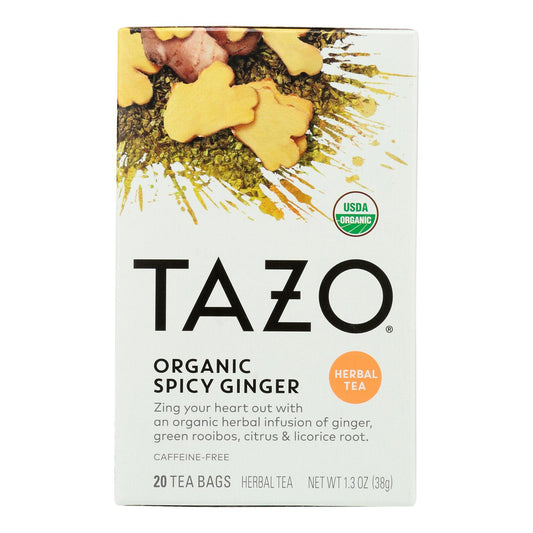 Té orgánico Tazo Tea - Jengibre picante y picante - Caja de 6 - 20 bolsas