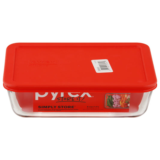 Pyrex - Strg Pls 6 tazas recipiente redondo rojo - caja de 4 - 1 unidad