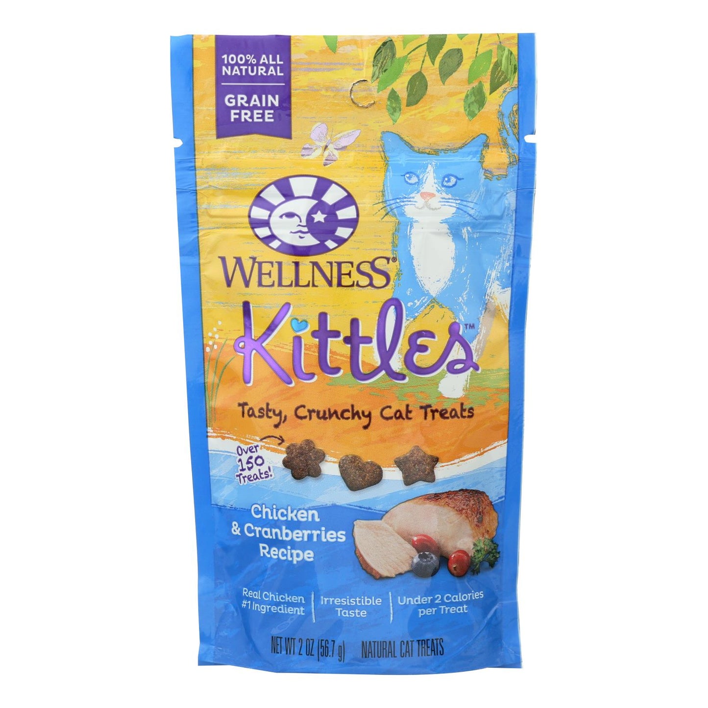 Golosinas para gatos Wellness Pet Products - Kittles - Pollo y arándanos - Caja de 14 - 2 oz