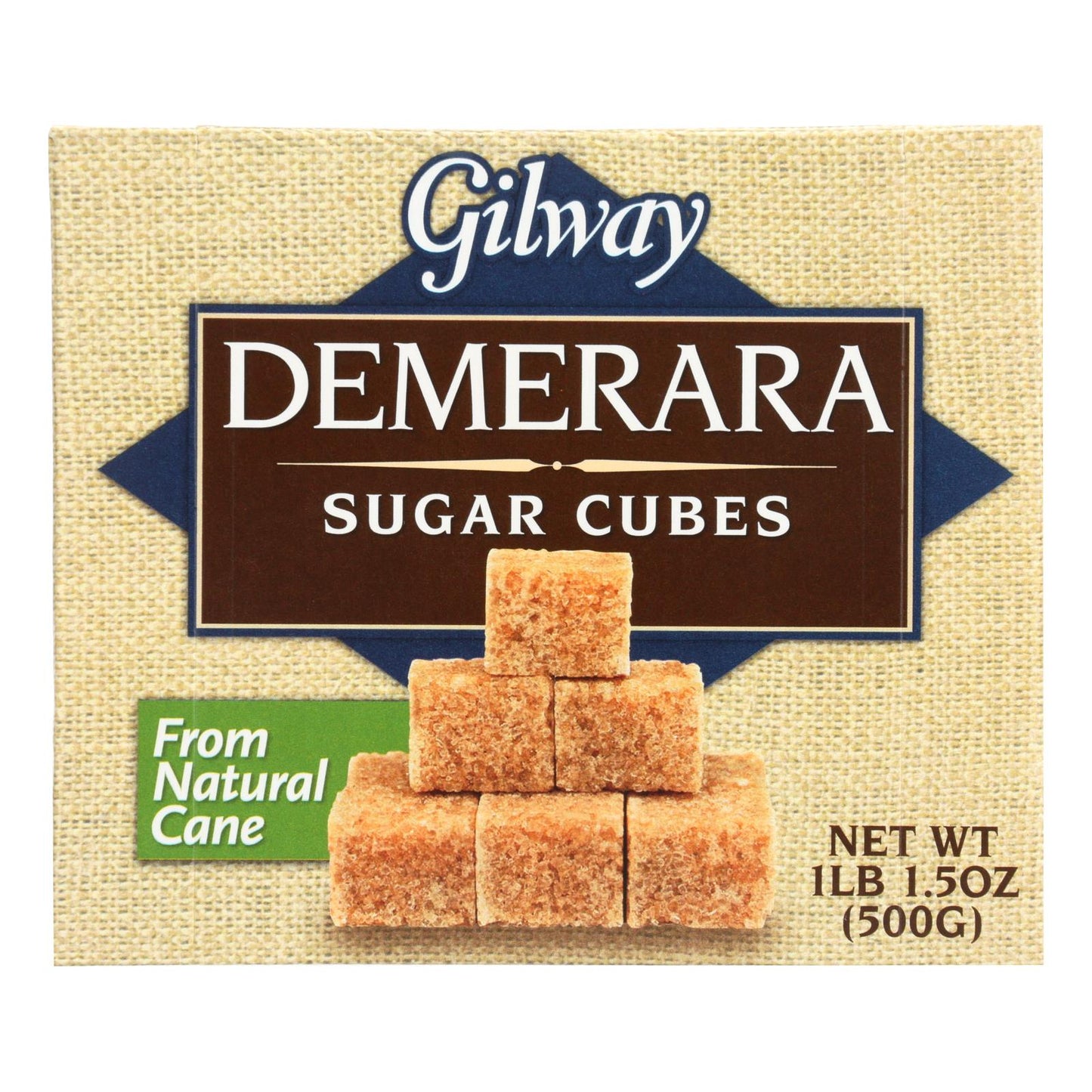 Terrones de azúcar Gilway Demerara - Caja de 10 - 17,5 oz.