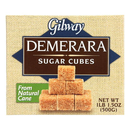Terrones de azúcar Gilway Demerara - Caja de 10 - 17,5 oz.