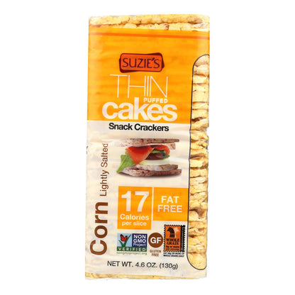 Tortitas finas de Suzie - Maíz ligeramente salado - Caja de 12 - 4,6 oz.