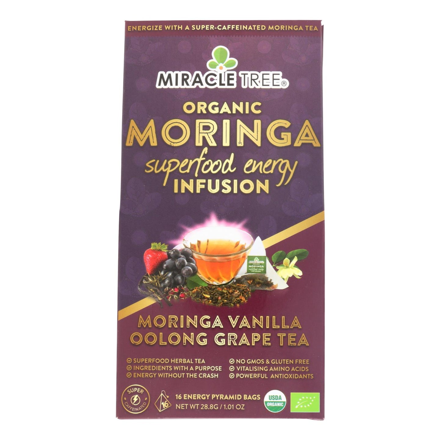 Miracle Tree - Té Moringa Uva Vainilla - Caja De 5 - 16 Ud.