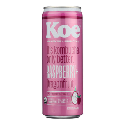 Koe Kunbucha - Kombucha con sabor a frambuesa - Caja de 12 - 12 Fz