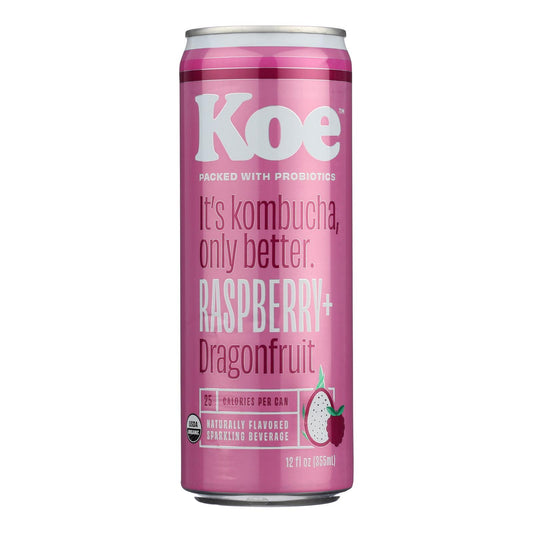 Koe Kunbucha - Kombucha con sabor a frambuesa - Caja de 12 - 12 Fz
