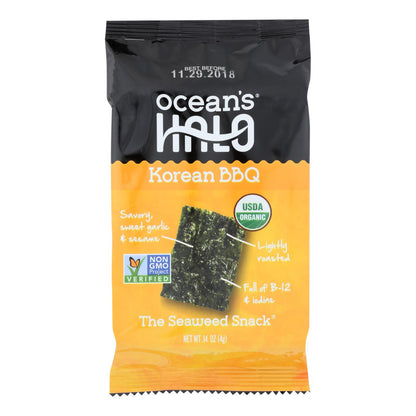 Ocean's Halo - Snack de marisco con salsa barbacoa coreana - Caja de 12 - 0,14 oz