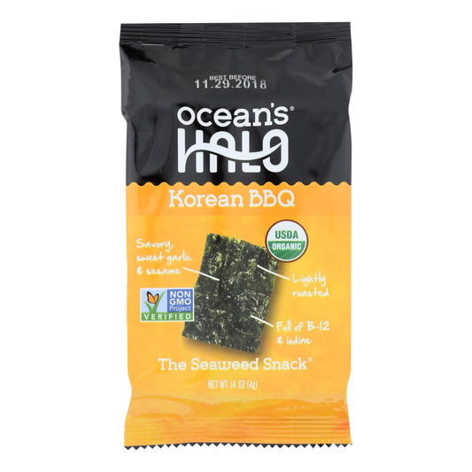 Ocean's Halo - Snack de marisco con salsa barbacoa coreana - Caja de 12 - 0,14 oz