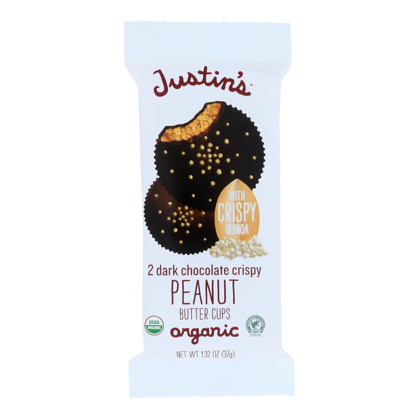 Justin's - Cups Drk/ch Peanut Butter Crisp - Caja de 12 - 1.32 oz