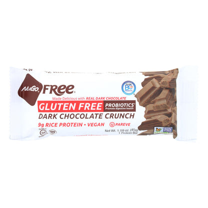 Nugo Nutrition Bar - Gluten Free Dark Chocolate Crunch - Case Of 12 - 45 Grams