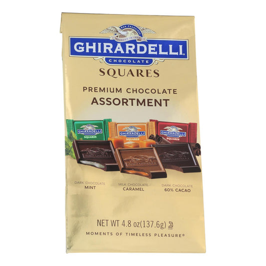 Cuadritos de chocolate Ghirardelli, surtido de chocolates de primera calidad, caja de 6, 4,85 oz