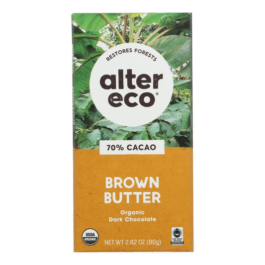 Chocolate Alter Eco Americas - Orgánico - Mantequilla marrón oscura con sal - 2,82 oz - Caja de 12