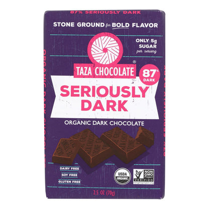 Taza Chocolate - Barra Seriously Dark - Caja de 10 - 2.5 Oz