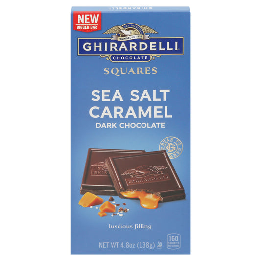 Ghirardelli - Barra de chocolate negro con sal marina y caramelo - Caja de 10 - 4,8 oz