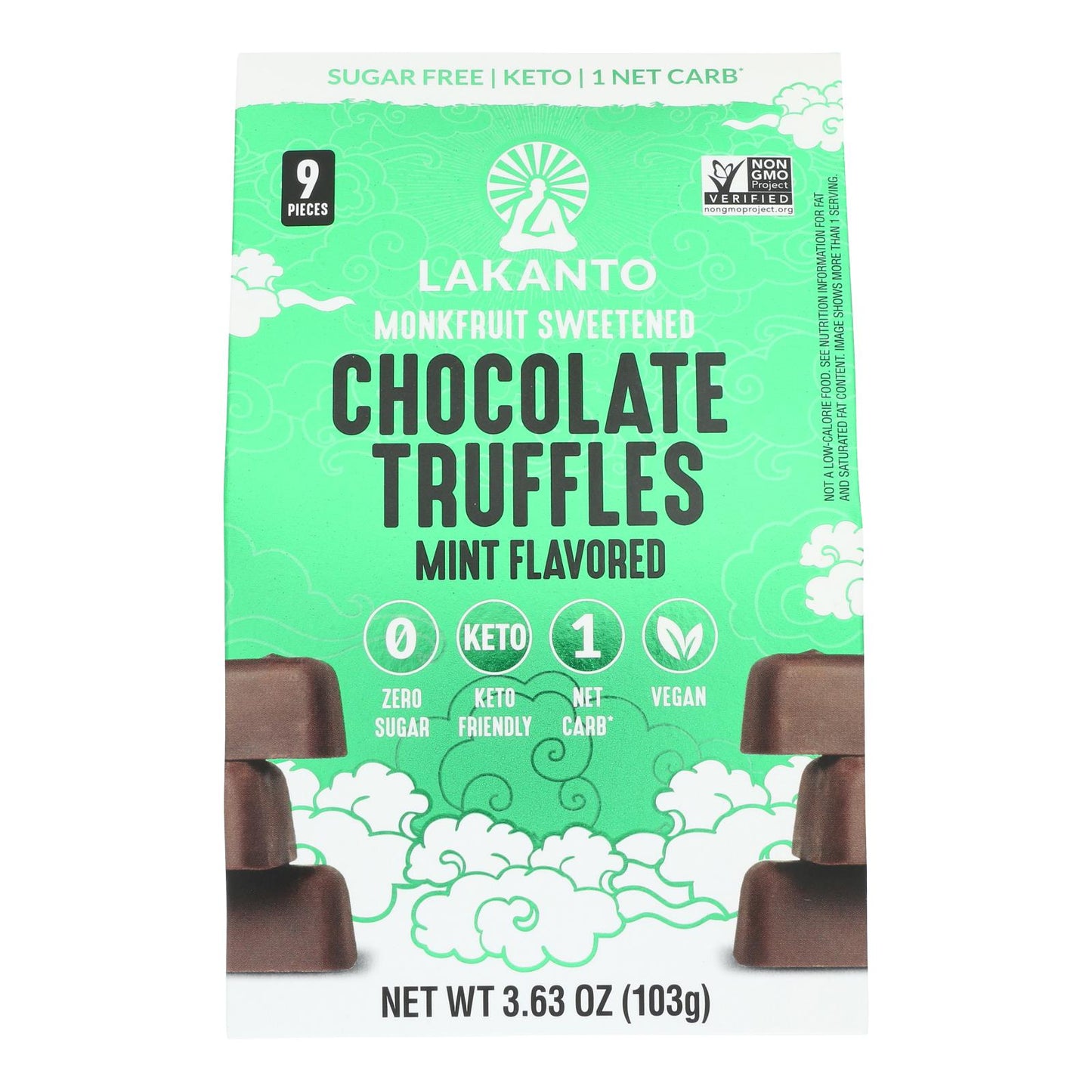 Lakanto - Trufas Keto Chocolate con Menta - Caja de 10-3.63 Oz