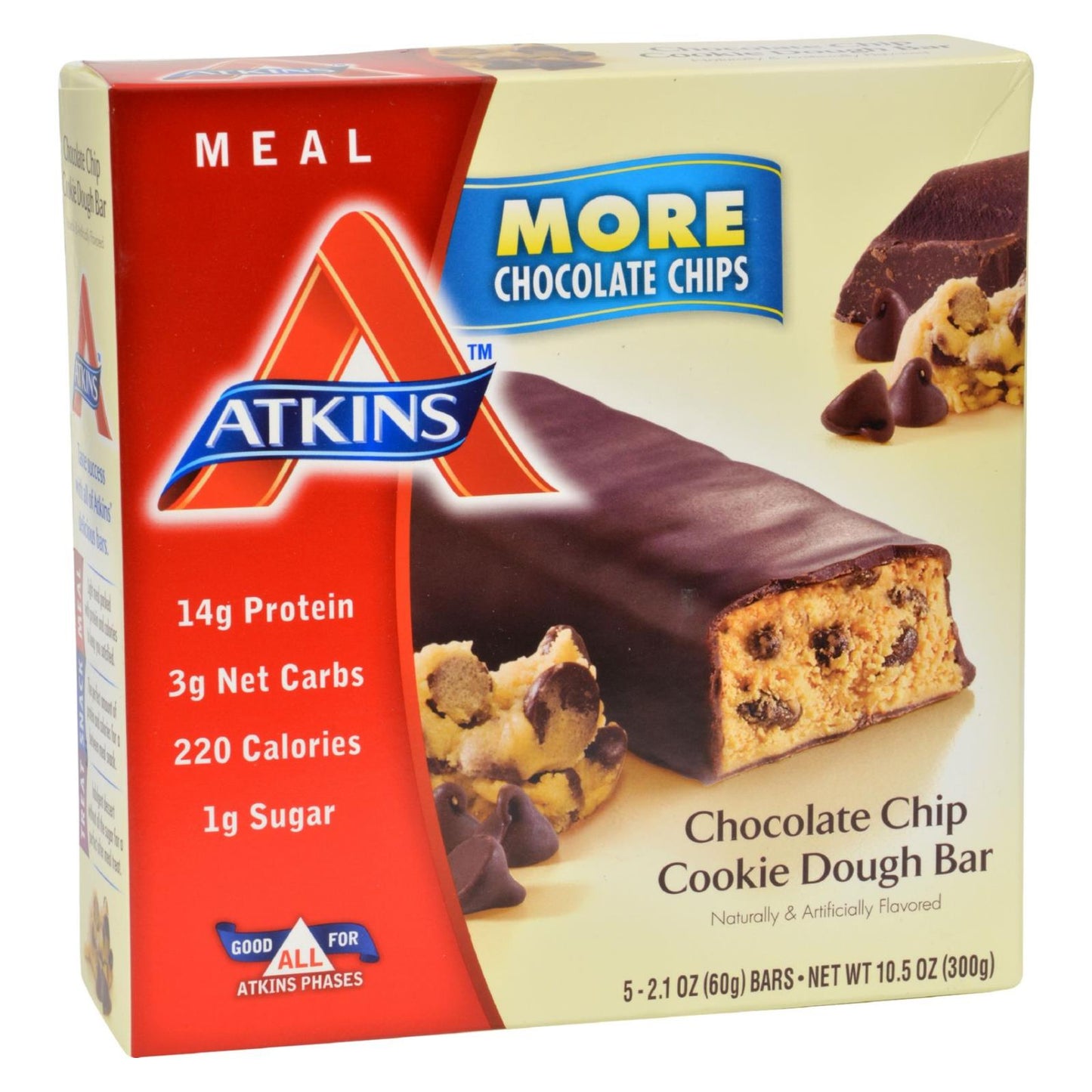 Masa de galleta con chispas de chocolate Atkins Advantage Bar - 5 barras