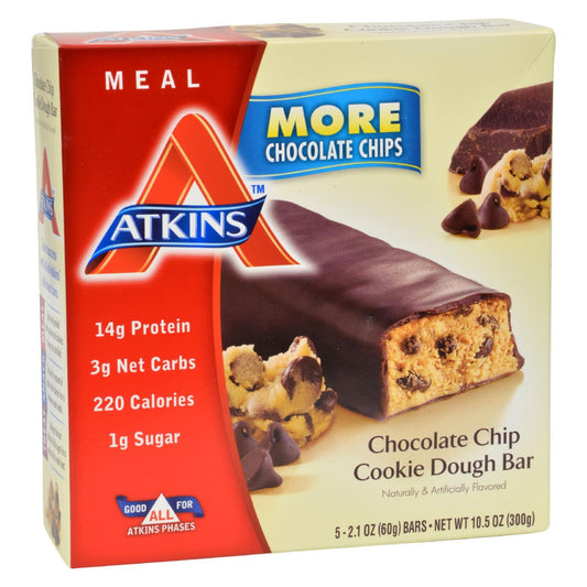 Masa de galleta con chispas de chocolate Atkins Advantage Bar - 5 barras