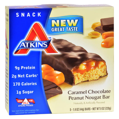 Atkins Advantage Bar Caramel Chocolate Peanut Nougat - 5 Bars