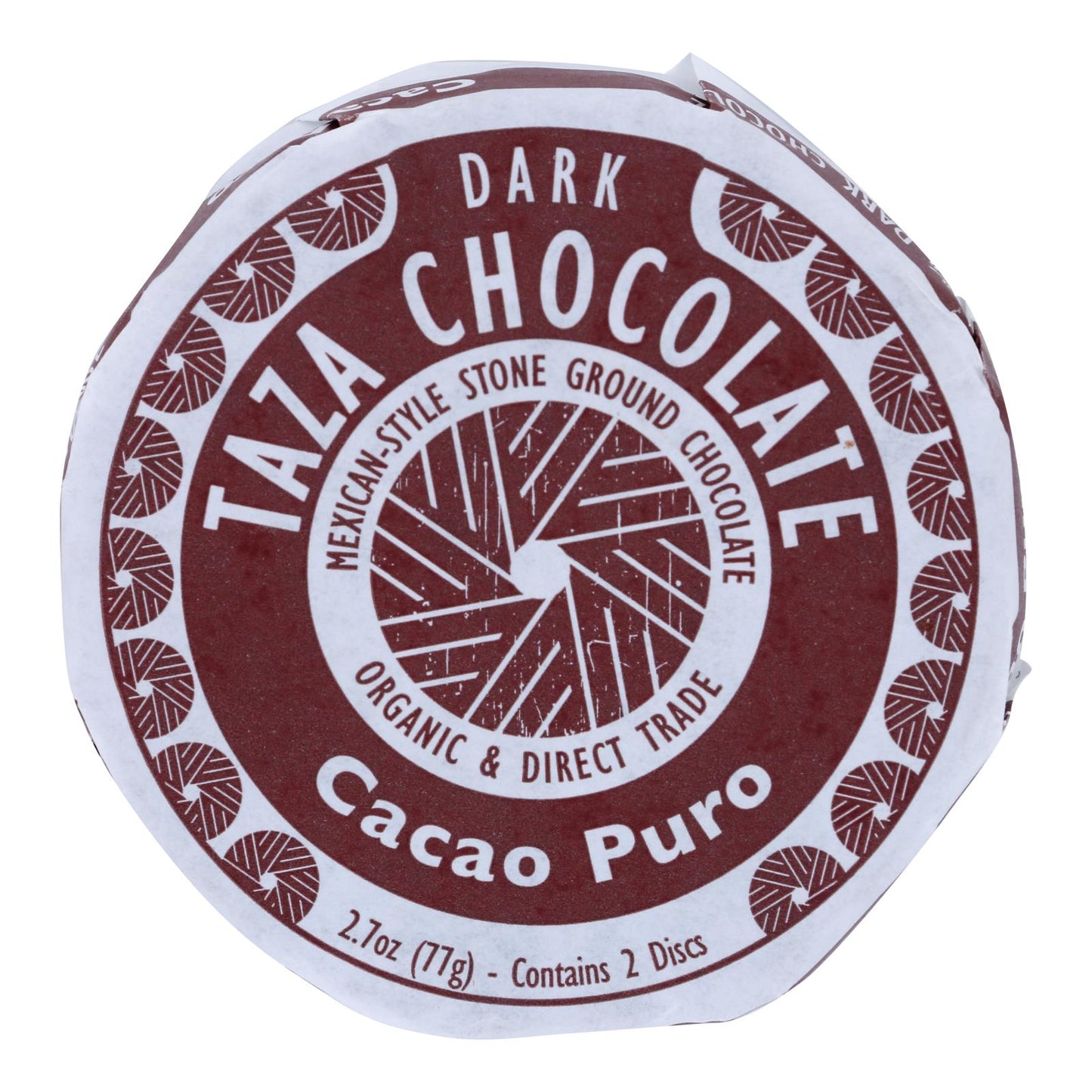 Discos de chocolate mexicano orgánico Taza Chocolate - 100 por ciento chocolate negro - Cacao Puro - 2.7 oz - Caja de 12