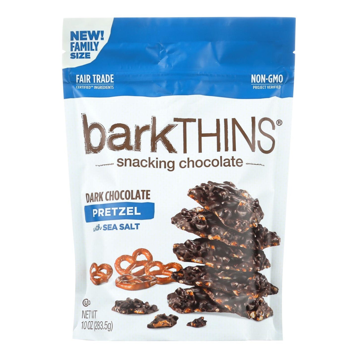 Bark Thins Snacking Dark Chocolate Pretzel - Sea Salt - Case Of 9 - 10 Oz.