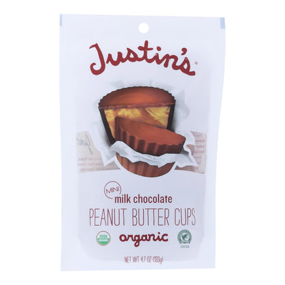 Tazas de mantequilla de maní con nueces de Justin - Orgánicas - Chocolate con leche - Mini - Caja de 6 - 4.7 oz.