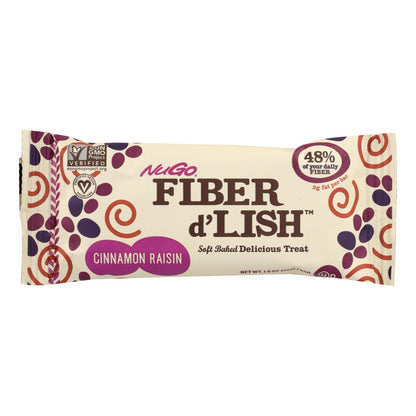 Barras Nugo Nutrition - Fiber Dlish - Canela y pasas - Barras de 1,6 oz - Caja de 16