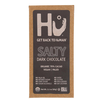 Hu - Barra de chocolate negro salado - Caja de 12 - 2,1 oz