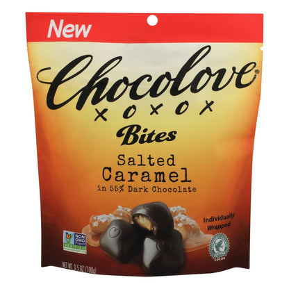 Chocolove Xoxox - Bocaditos de melocotón con caramelo salado - Caja de 8 - 3,5 oz