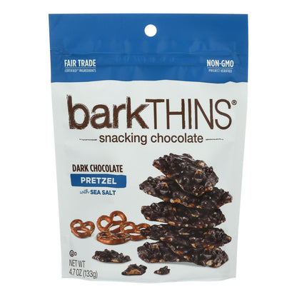 Bark Thins Chocolate Negro - Pretzel Con Sal Marina - Caja De 12 - 4.7 Oz.