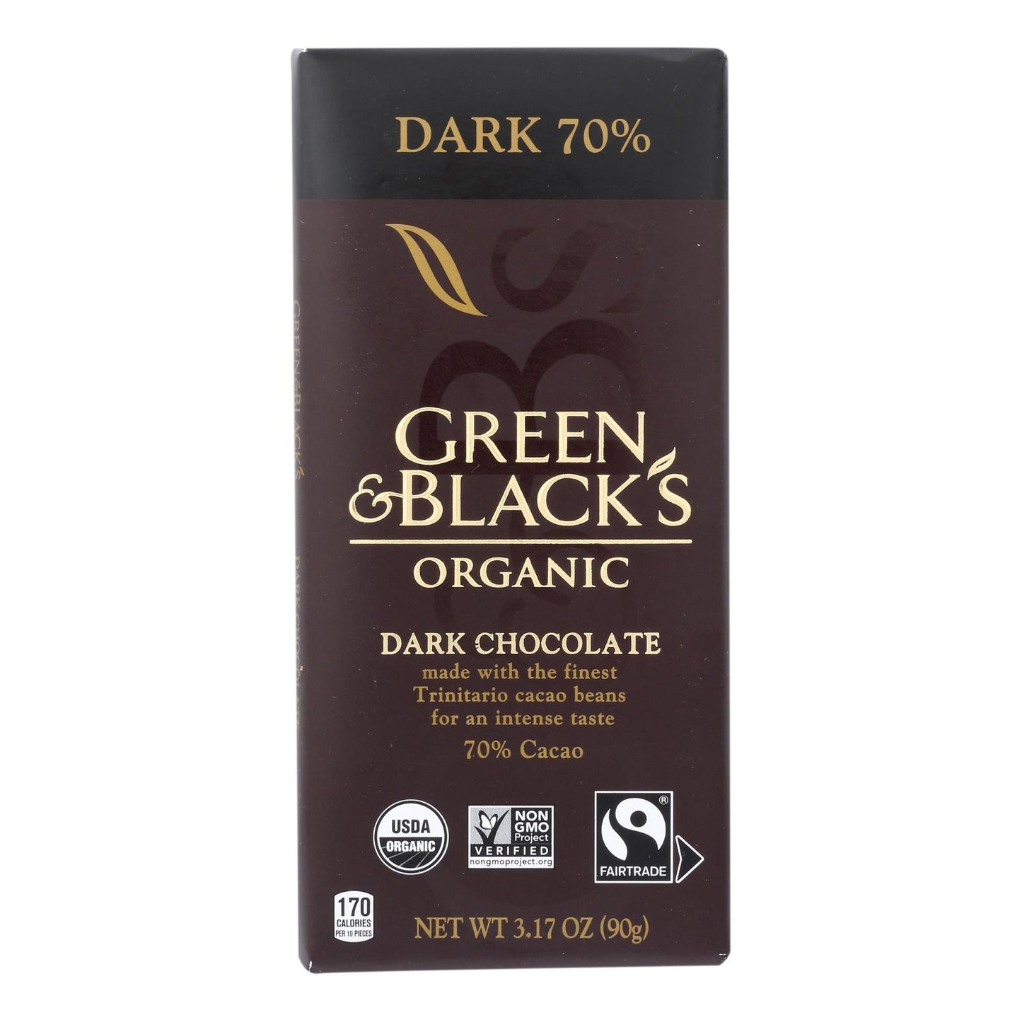 Green &amp; Black's - Chocolate negro 70% - Caja de 10 - 3,17 oz