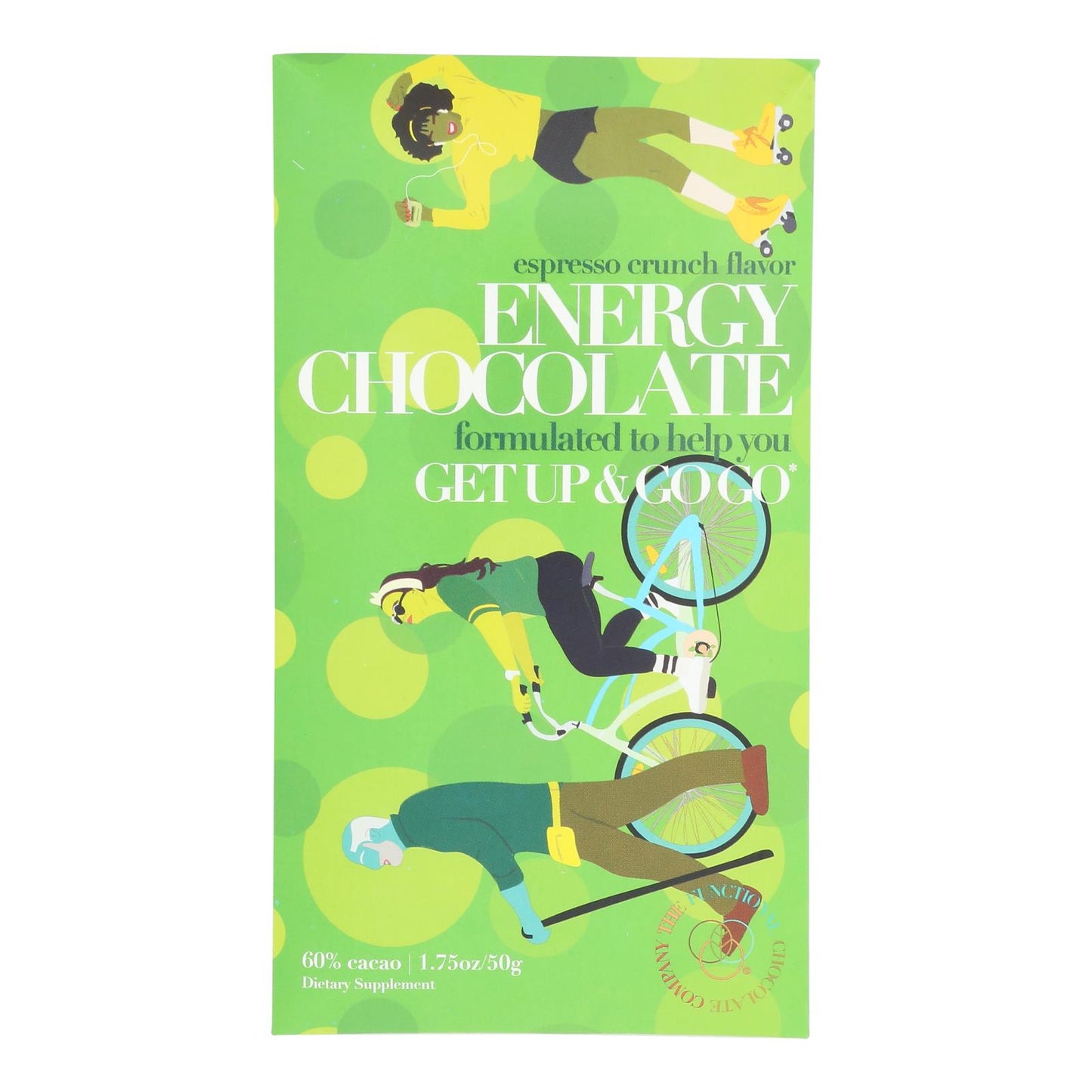 The Functional Chocolate Co - Barra de chocolate energética - Caja de 12 - 1,75 oz