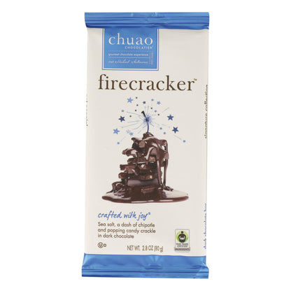 Barra de chocolate negro Firecracker de Chuao Chocolatier - Caja de 12 - 2,8 oz
