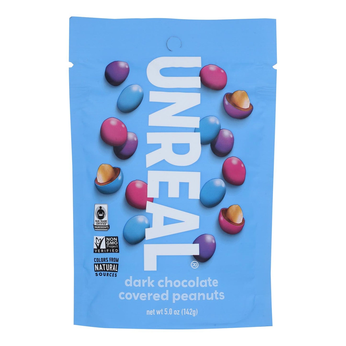 Gemas de maní con chocolate negro Unreal - Caja de 6 - 5 oz