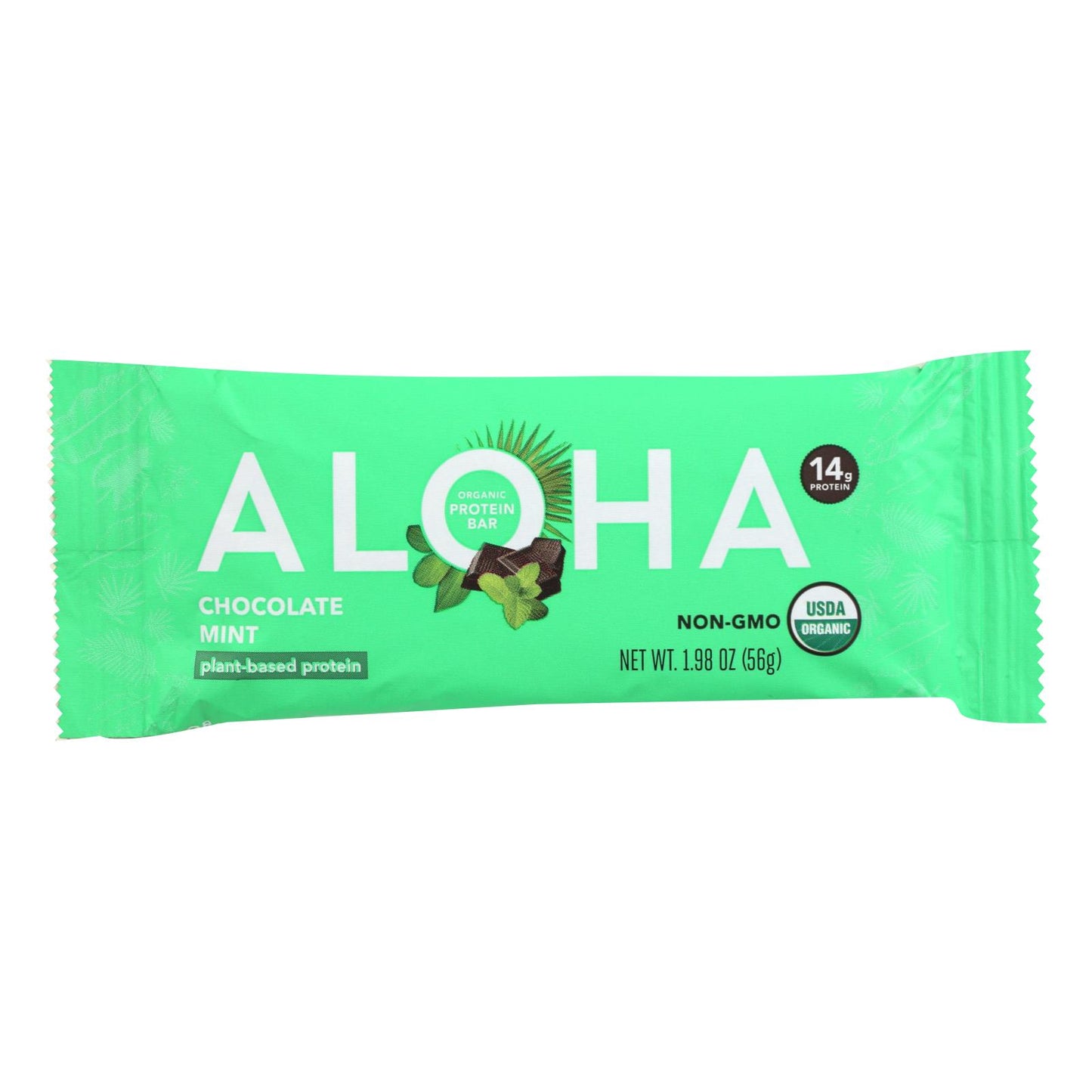 Aloha - Barra de proteína Plt sabor chocolate y menta - Caja de 12 - 1,98 oz