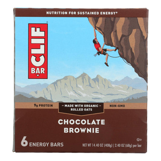 Clif Bar - Barra energética - Brownie de chocolate - Caja de 6 - 6/2.4 oz.