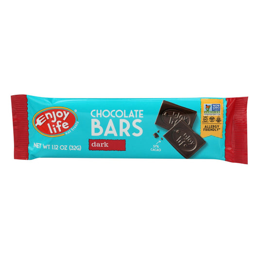 Disfruta de la vida - Barra de chocolate - Boom Choco Boom - Chocolate negro - Sin lácteos - 1,12 oz - Caja de 24