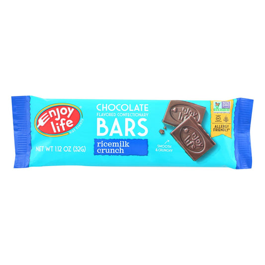 Disfruta de la vida - Barra de chocolate - Boom Choco Boom - Ricemilk Crunch - Sin lácteos - 1,12 oz - Caja de 24