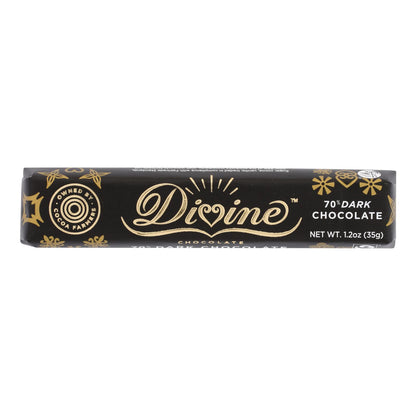 Divine - Snack Bar Chocolate Negro 70% - Caja De 18 - 1.2 Oz