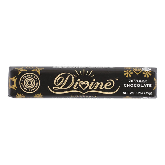 Divine - Snack Bar Chocolate Negro 70% - Caja De 18 - 1.2 Oz