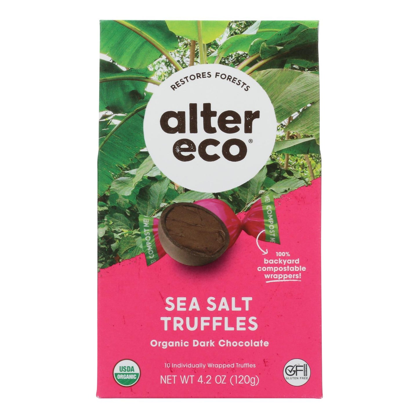 Trufas Alter Eco Americas - Sal marina - Caja de 8 - 4,2 oz.