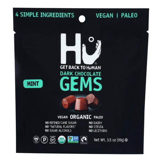 Hu - Candy Gems Drkchoc Mint - Caja de 6 - 3,5 oz