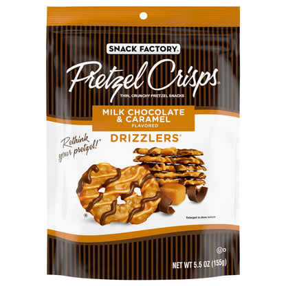 椒盐脆饼 - Drizzlers 牛奶巧克力焦糖 - 12 盒装 - 5.5 盎司