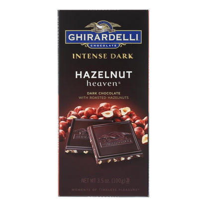 Barras de chocolate Ghirardelli Intense Dark Hazelnut Heaven - Caja de 12 - 3,5 oz