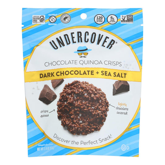 Snack de quinoa crujiente con chocolate negro y sal marina Undercover Quinoa - Caja de 12 - 2 oz