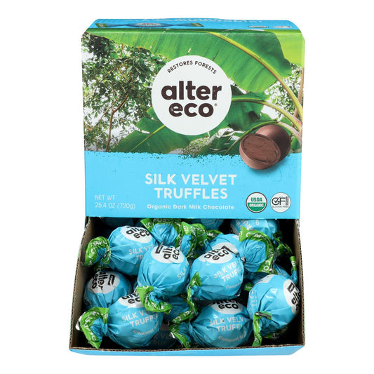 Trufas orgánicas Alter Eco Americas - Terciopelo - 0,42 oz - Caja de 60