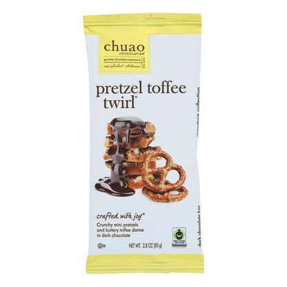 Barra de chocolate con sabor a pretzel y toffee de Chuao Chocolatier (caja de 10) de 2,8 oz