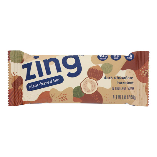 Zing Bars - Nutrition Bar - Dark Chocolate Hazelnut - 1.76 Oz Bars - Case Of 12